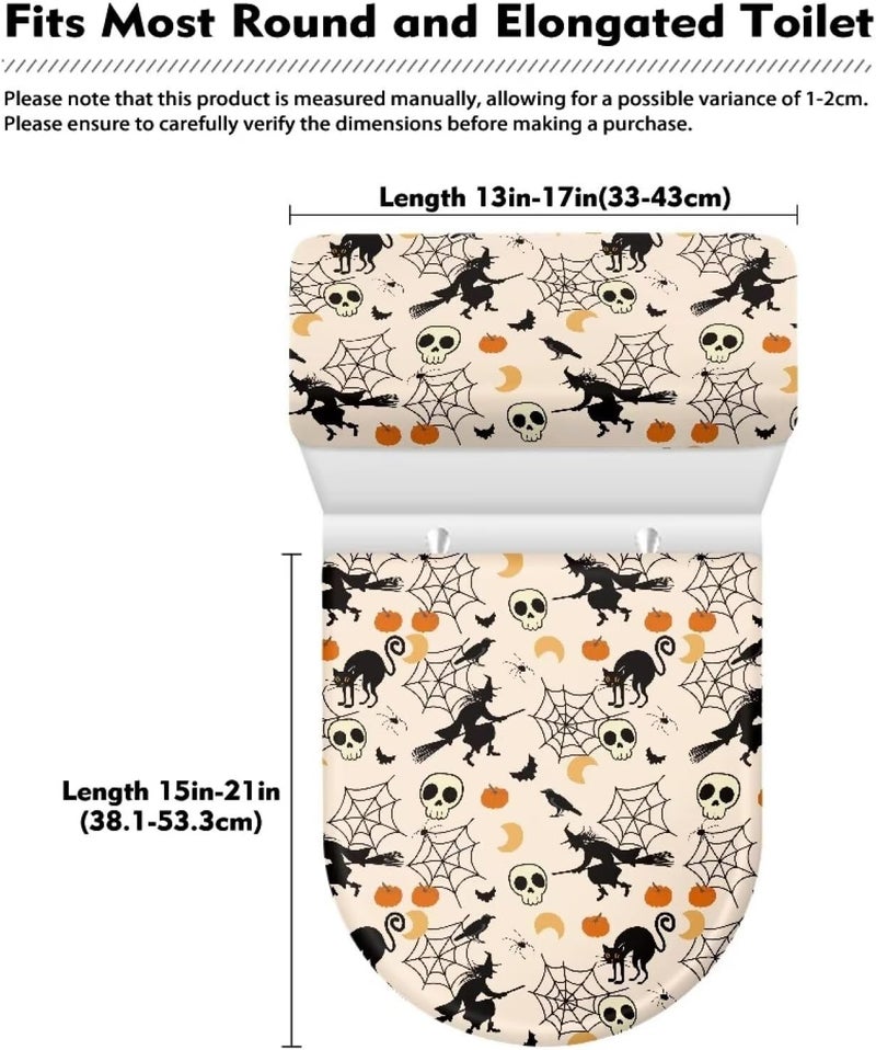 Kathyboom Bat Toilet Lid Cover Stain Splash Resistant Toilet Seat Covers Stretchable Covers for Toilet Fit Most Round and Elongated Toilet Home Bathroom Decor - Image 5